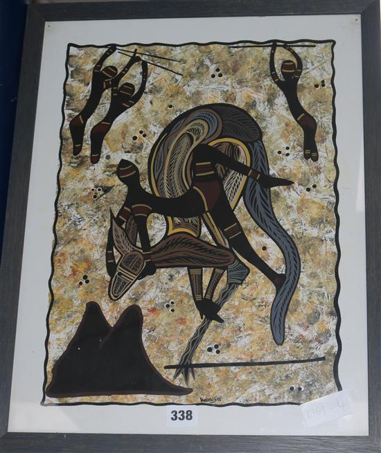 Teesa Pekkham, an aboriginal artwork, 47 x 37cm